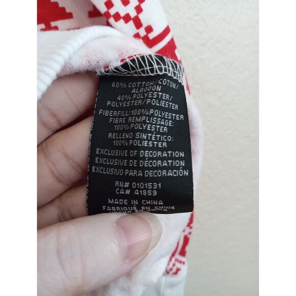 Mad Engine Red White Reindeer Wreath Sweatshirt M - Picture 4 of 9